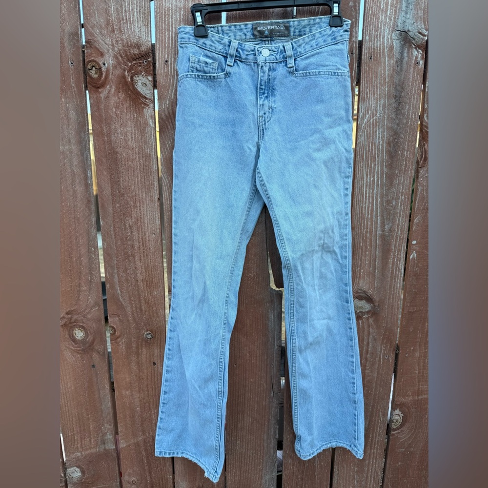 Vintage Levi’s Silver Tab Light Wash Denim Flare Jeans Juniors Women’s Size 24